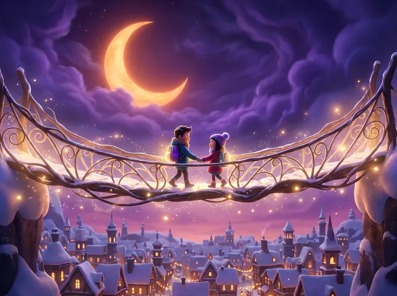 Le pont de Québec sous la lune